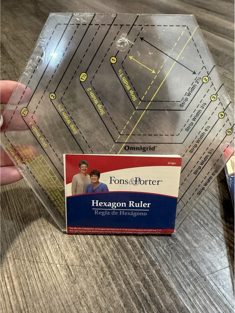 Fons & Porter Acrylic Hexagon Ruler for Quilting Item #R7891 2